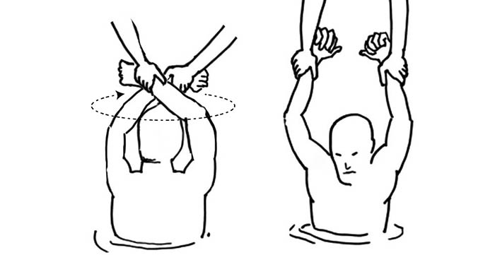 Salva il naufrago "a mani in crociate"