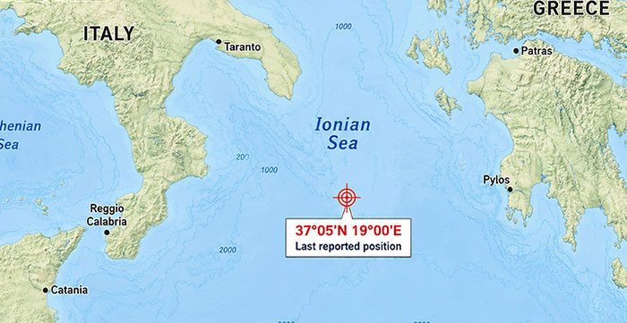Maple dispersa nel Mar Ionio
