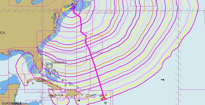 Routage da Newport ad Antigua