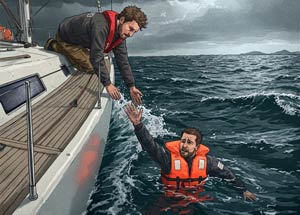 Non riesce a risalire a bordo
deceduto in mare