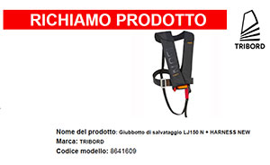 Il giubbotto Tribord LJ150N
richiamato per difetti