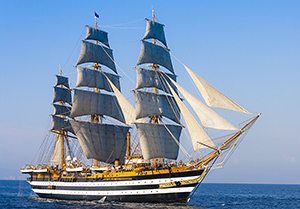 L'Amerigo Vespucci
in rotta per Roma 2024