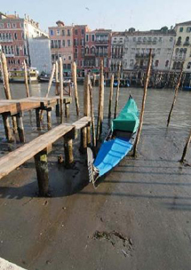 Venezia: acqua bassa e fango 
nei canali
