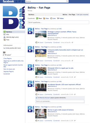 Bolina approda su Facebook
clicca anche tu "mi piace"