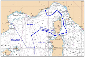 Mare sardo e ligure
ceduto alla Francia