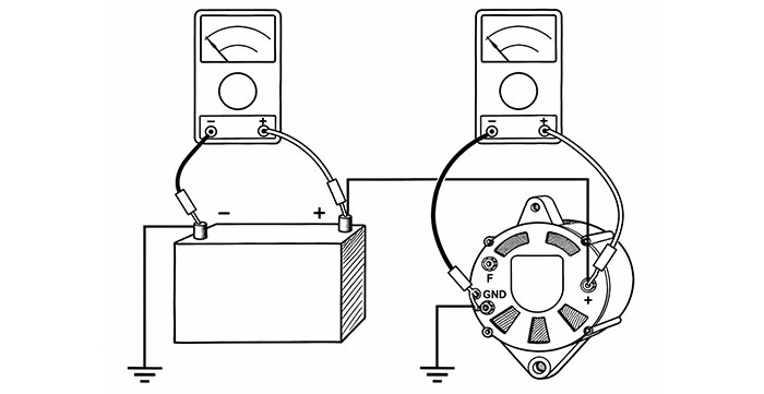 Check ad alternatore e batterie